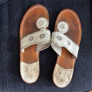 White and silver jack rogers